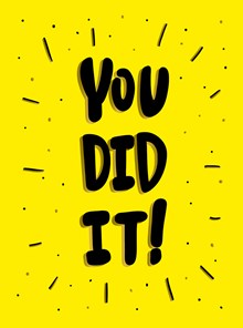 Yellow book cover featuring the words You Did It in black