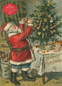 Illustrated santa scene on the cover of a jigsaw box