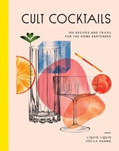 Illustrated book jacket for Cult Cocktails